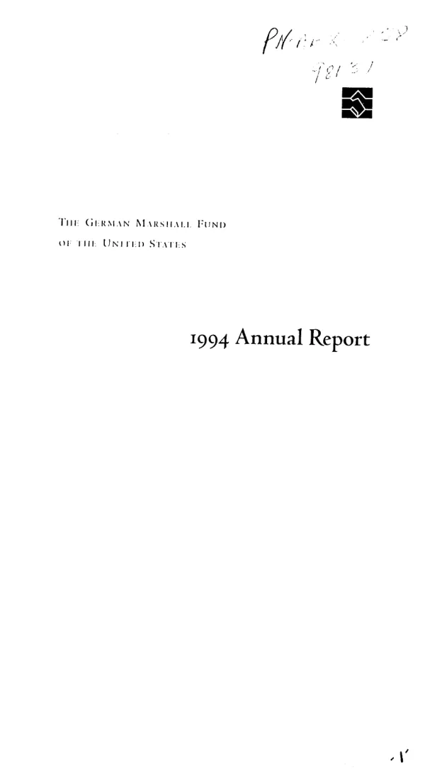 German Marshall Fund of the United States : 1994 annual report