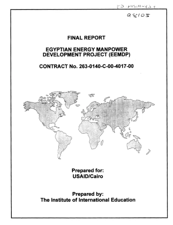 Final report : Egyptian energy manpower development project (EEMDP) -- contract no. 263-0140-C-00-4017-00