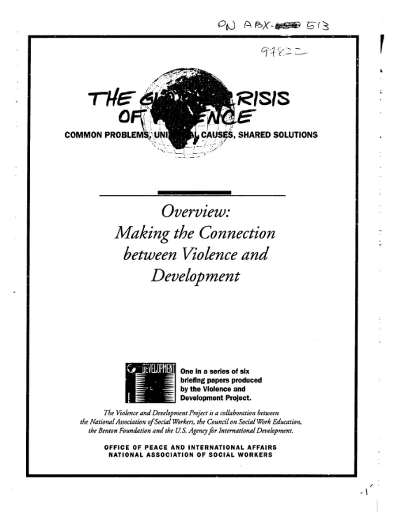 Overview : making the connection between violence and development