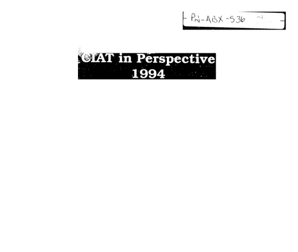 CIAT [Centro Internacional de Agricultura Tropical] in perspective, 1994