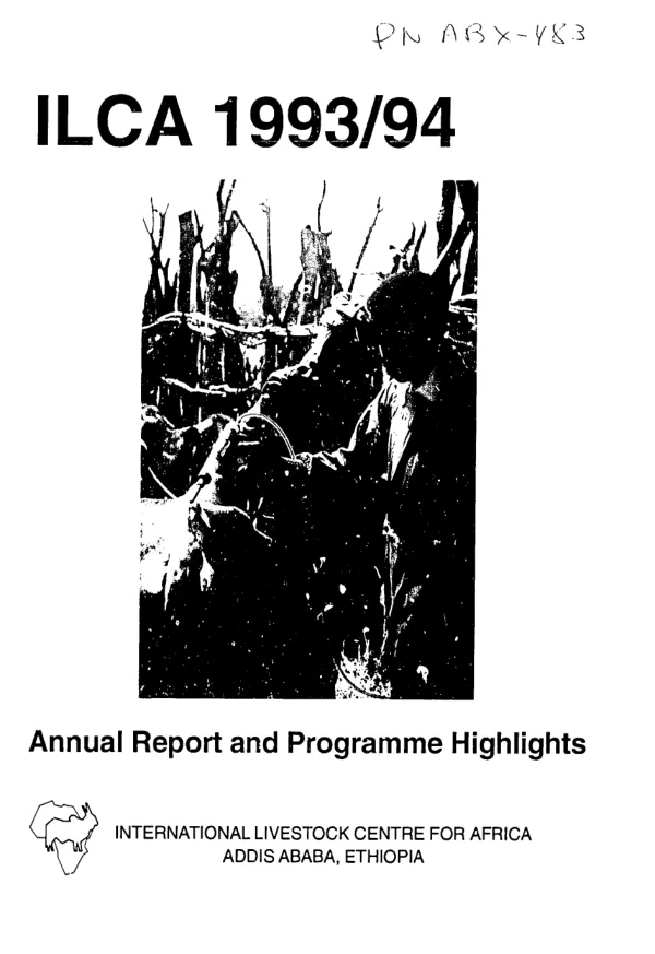 ILCA [International Livestock Centre for Africa] 1993/94 : annual report and programme highlights