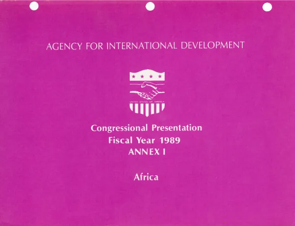 Congressional presentation, fiscal year 1989 : annex I, Africa