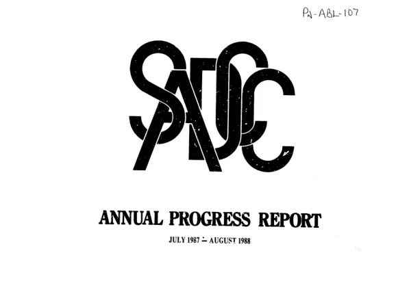 Southern African Development Coordination Conference (SADCC) : 1987-1988 annual report