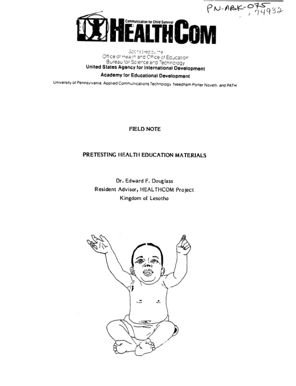 Pretesting health education materials
