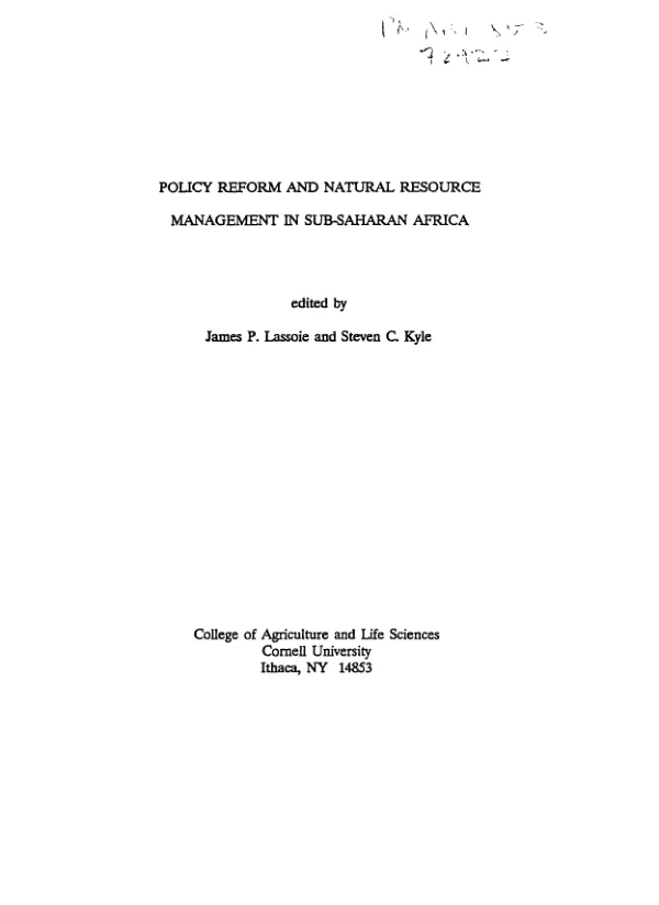 Policy reform and natural resource management in sub-Saharan Africa