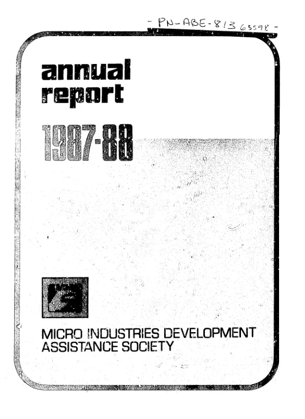 Annual report 1987-88 : Micro Industries Development Assistance Society (MIDAS)