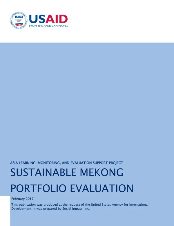 Sustainable Mekong portfolio evaluation