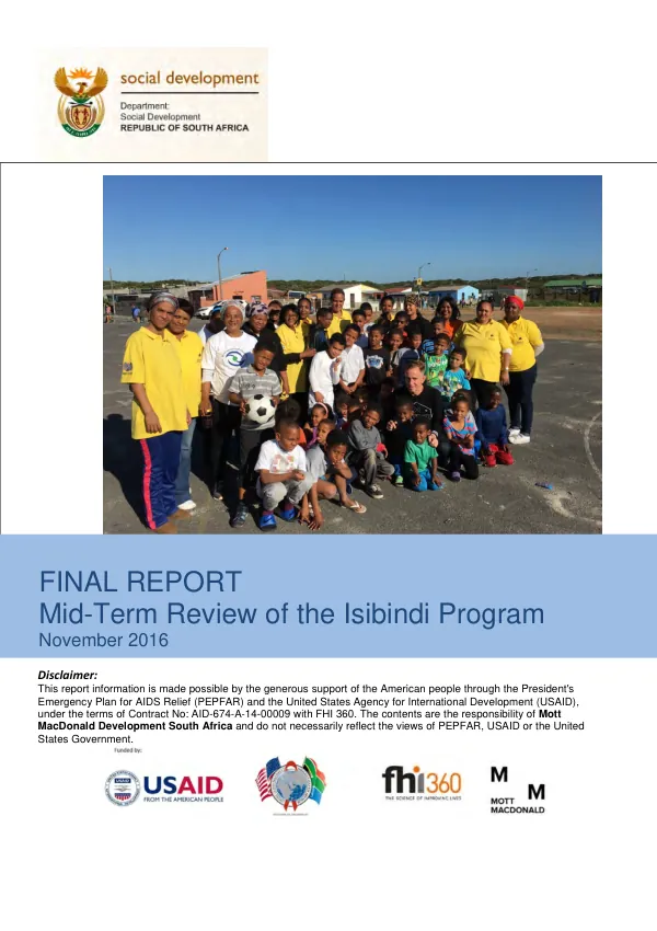 Mid-term review of the isibindi program : national roll out of the ministerial isibindi program in South Africa