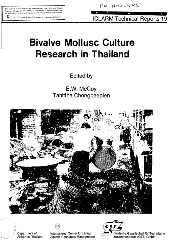 Bivalve mollusc culture research in Thailand