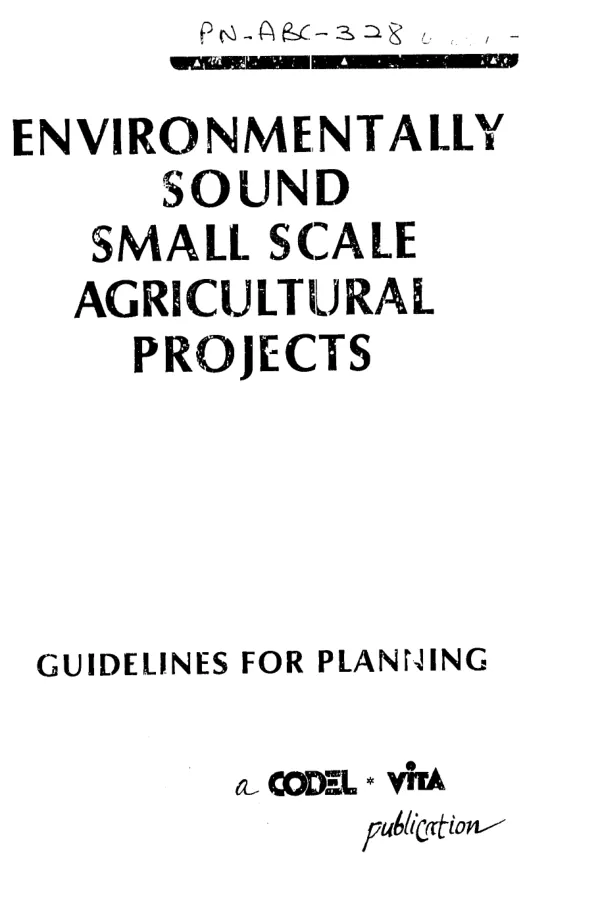 Environmentally sound small-scale agricultural projects : guidelines for planning