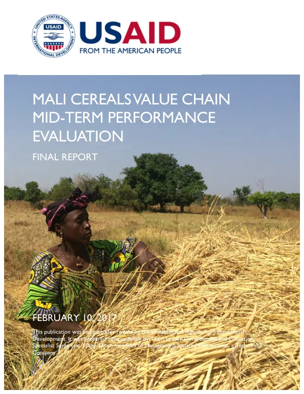 Mali cereals value chain mid-term performance evaluation : final report