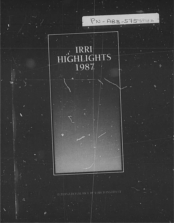 IRRI highlights 1987
