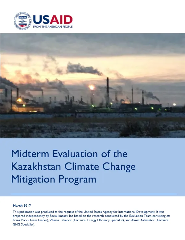 Midterm evaluation of the Kazakhstan climate change mitigation program
