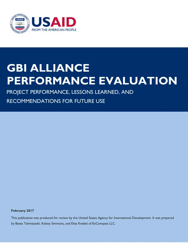GBI alliance performance evaluation : project performance, lessons learned, and recommendations for future use