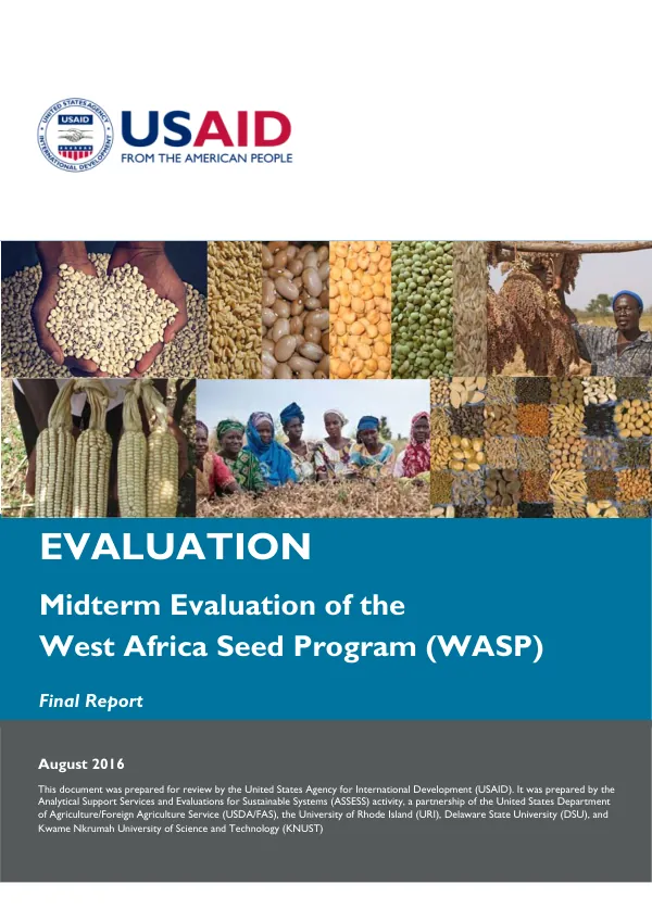 Midterm evaluation of the West Africa seed program (WASP) : final report