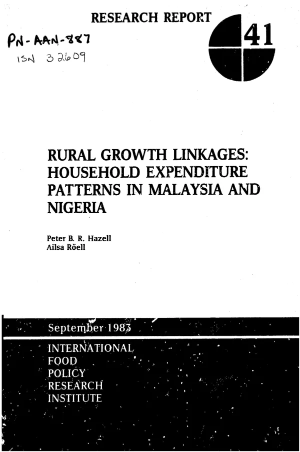 Rural growth linkages : household expenditure patterns in Malaysia and Nigeria