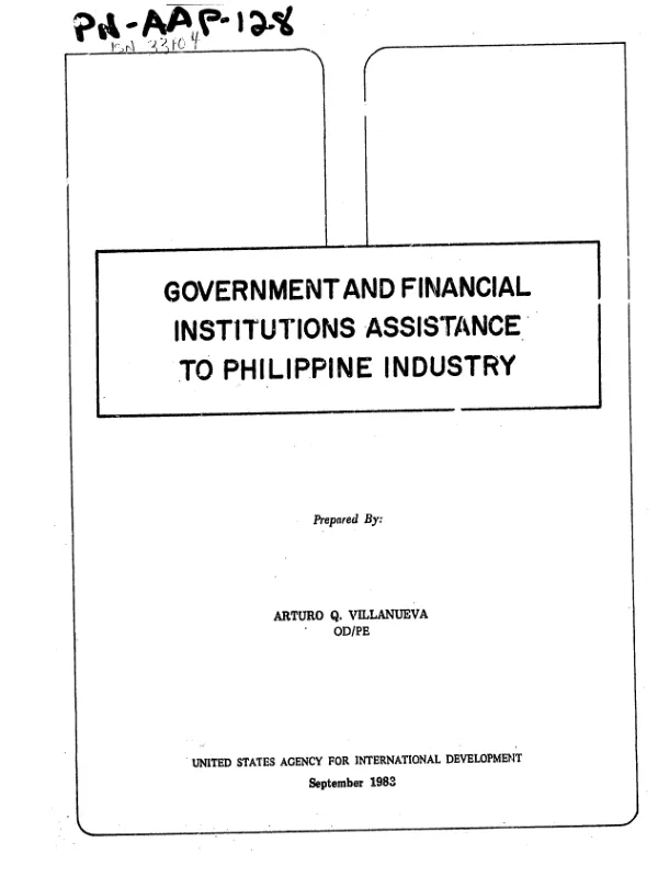 Government and financial institutions assistance to Philippine industry
