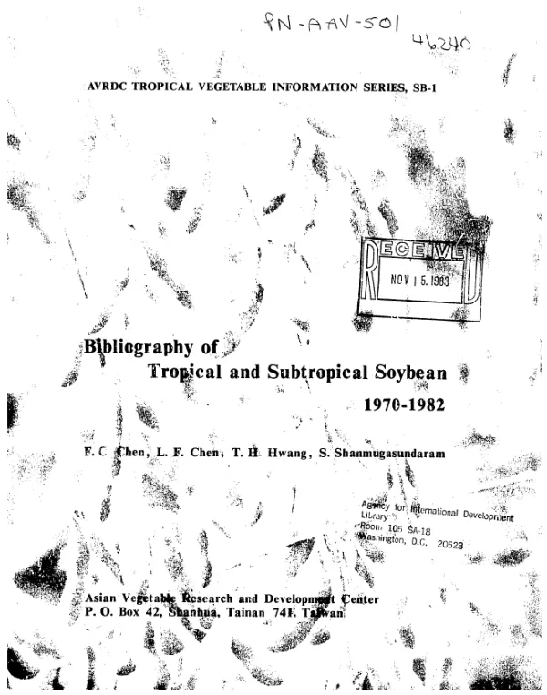 Bibliography of tropical and subtropical soybean, 1970-1982