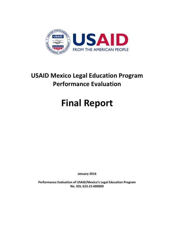 USAID Mexico legal education program performance evaluation : final report