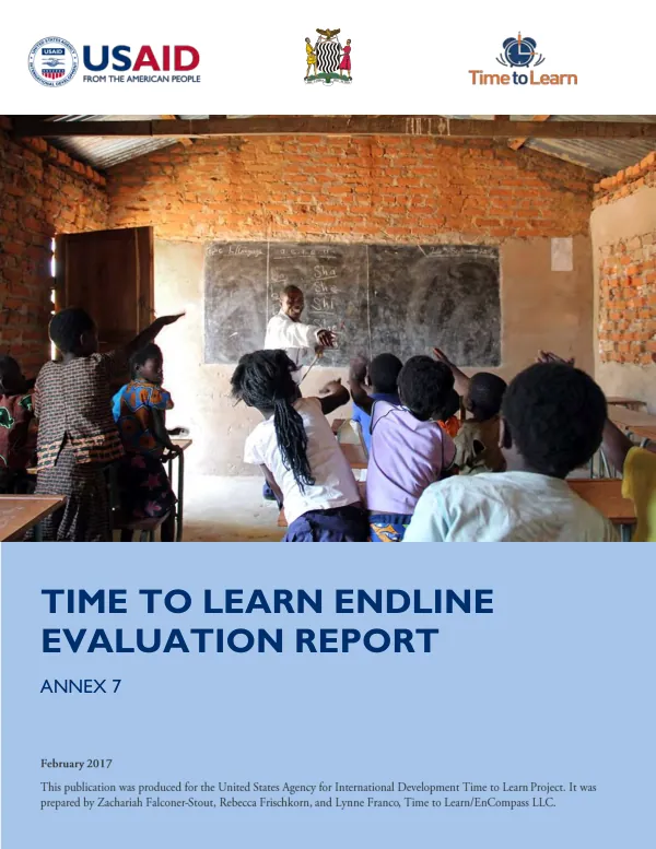 Time to learn endline evaluation report. Annex 7 [data collection tools]