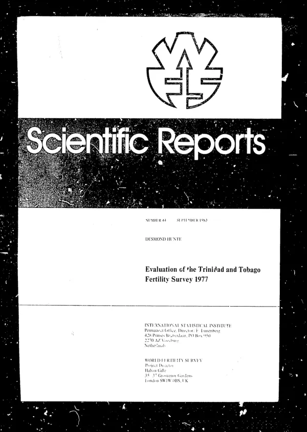 Evaluation of the Trinidad and Tobago fertility survey 1977