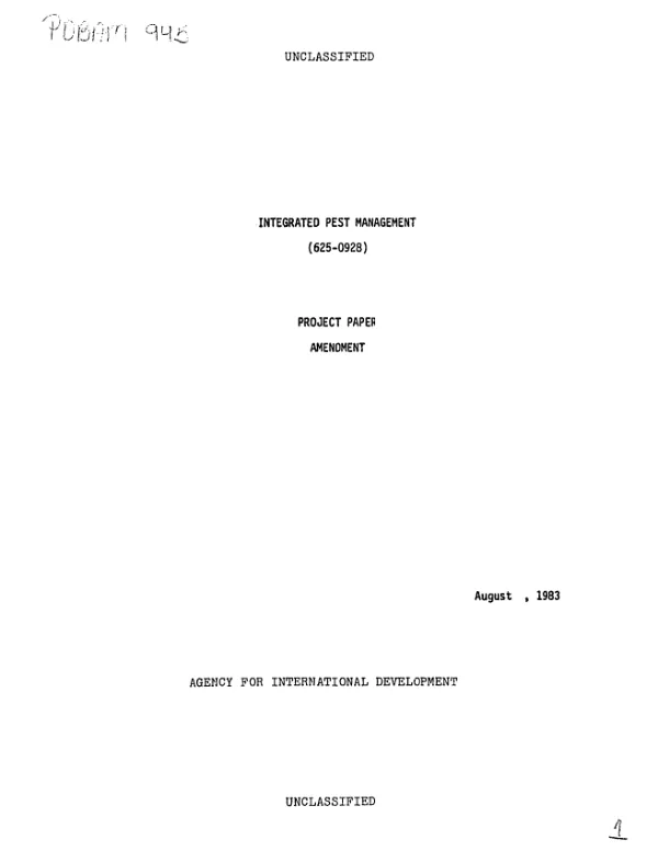 Integrated pest management : amendment