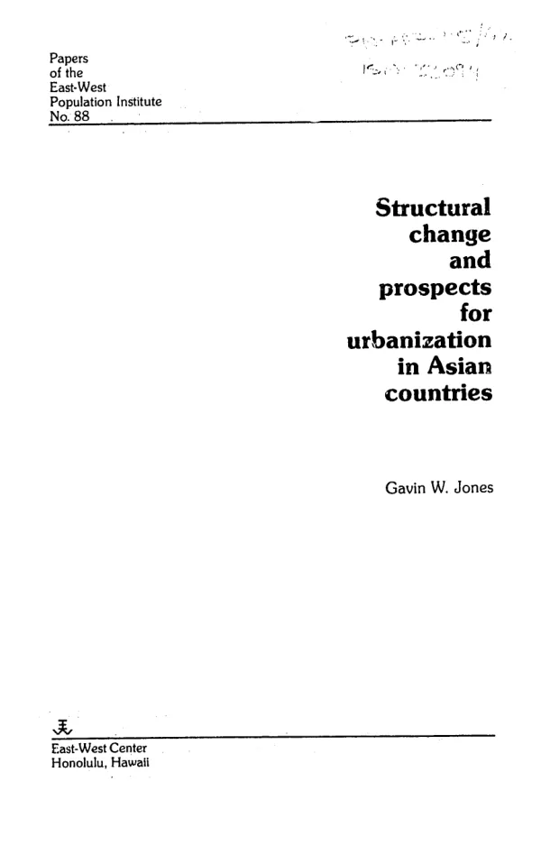 Structural change and prospects for urbanization in Asian countries