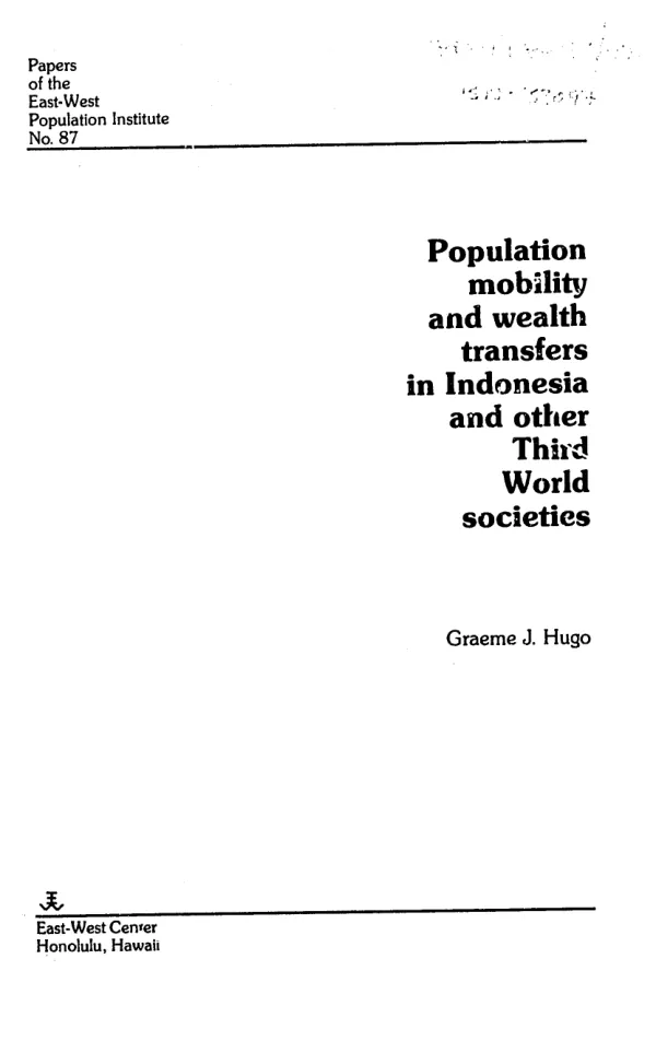 Population mobility and wealth transfers in Indonesia and other Third World societies