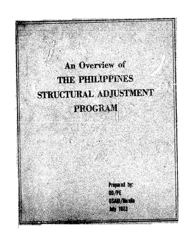 Overview of the Philippines structural adjustment program