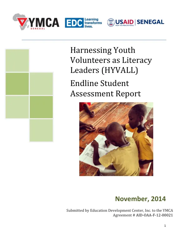 Harnessing youth volunteers as literacy leaders (HYVALL) : endline student assessment report
