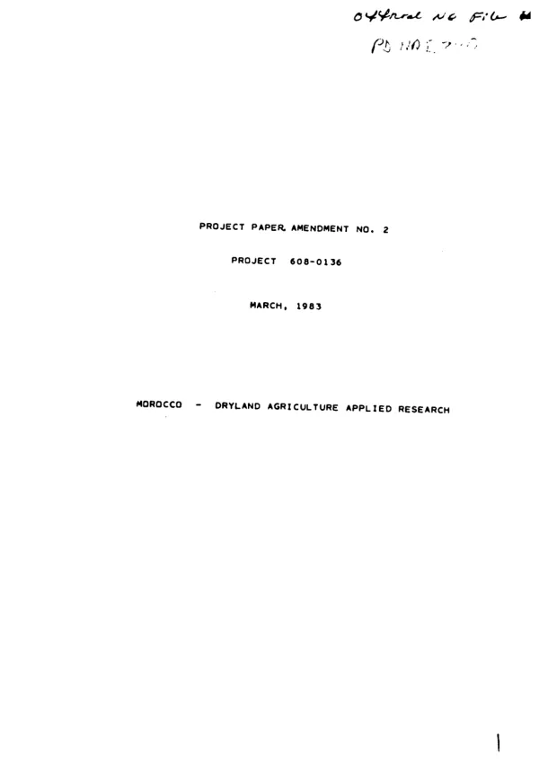 Dryland agriculture applied research : amendment no. 2