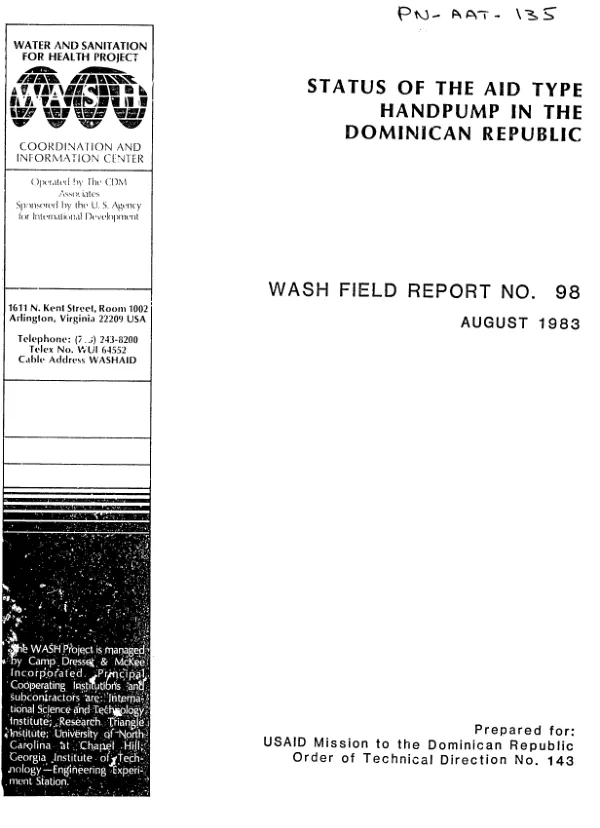 Status of AID type handpump in the Dominican Republic