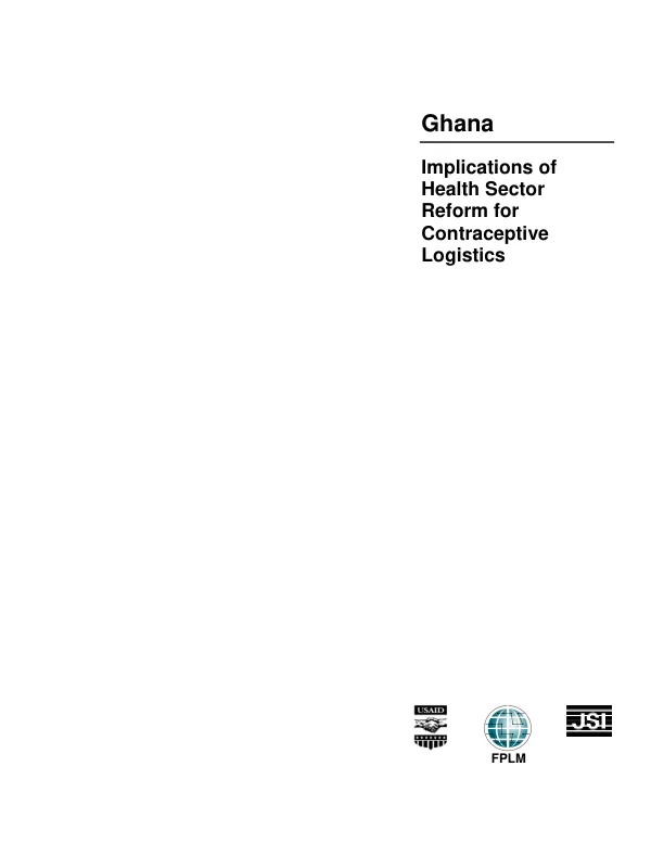 Ghana : implications of health sector reform for contraceptive logistics