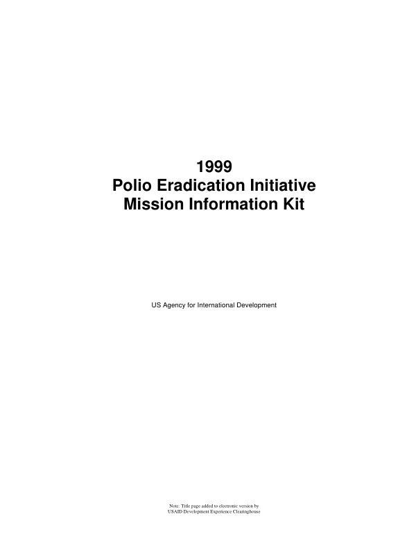 1999 polio eradication initiative : mission information kit