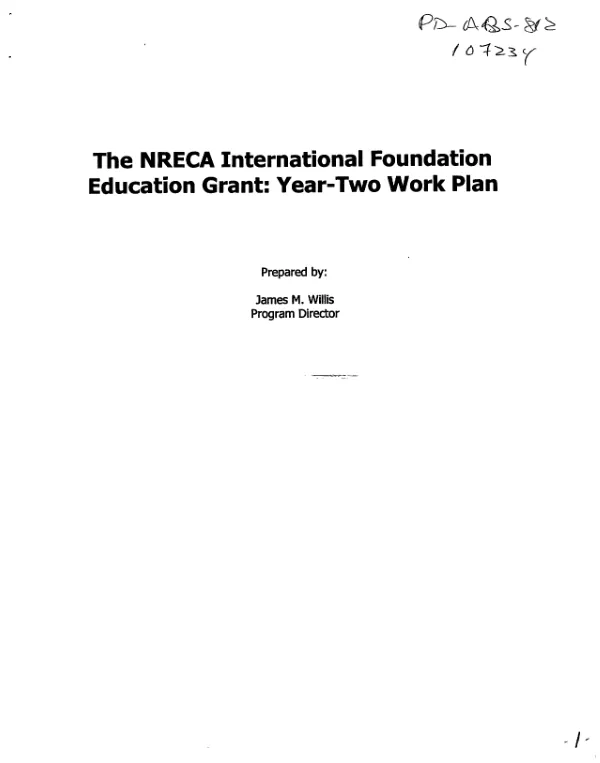 NRECA International Foundation : education grant -- year-two work plan