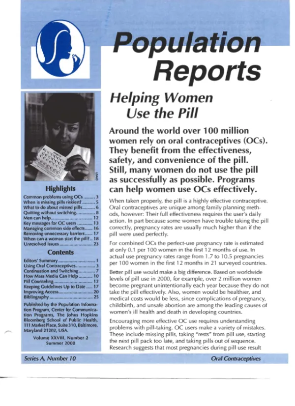 Helping women use the pill