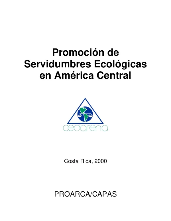 Promocion de servidumbres ecologicas en America Central