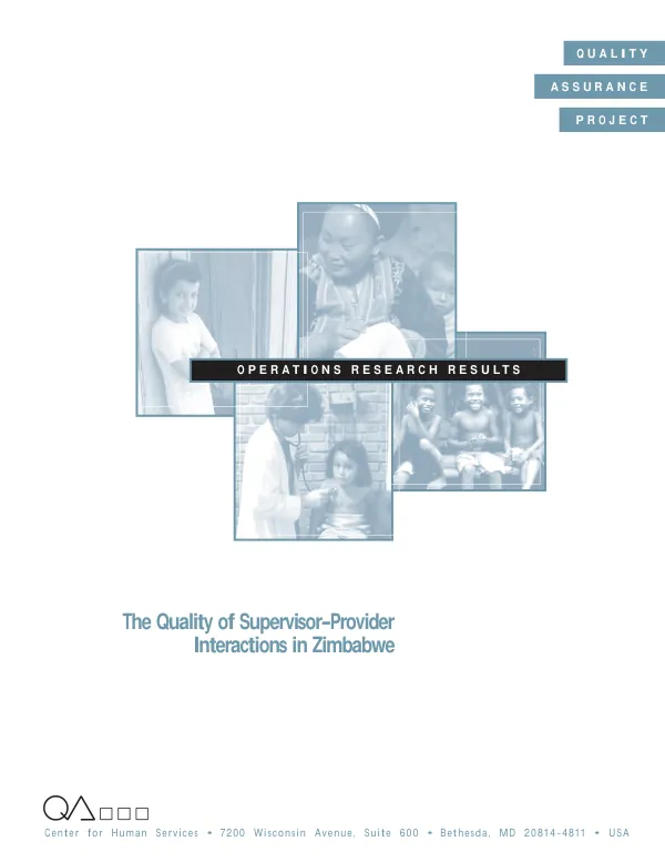 Quality of supervisor-provider interactions in Zimbabwe