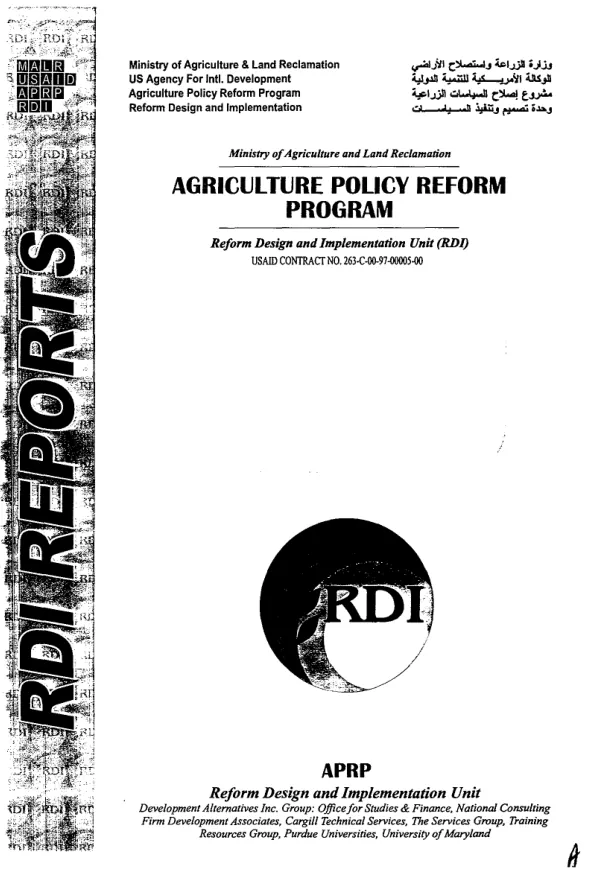 Policy issues and options in Egyptian poultry feed