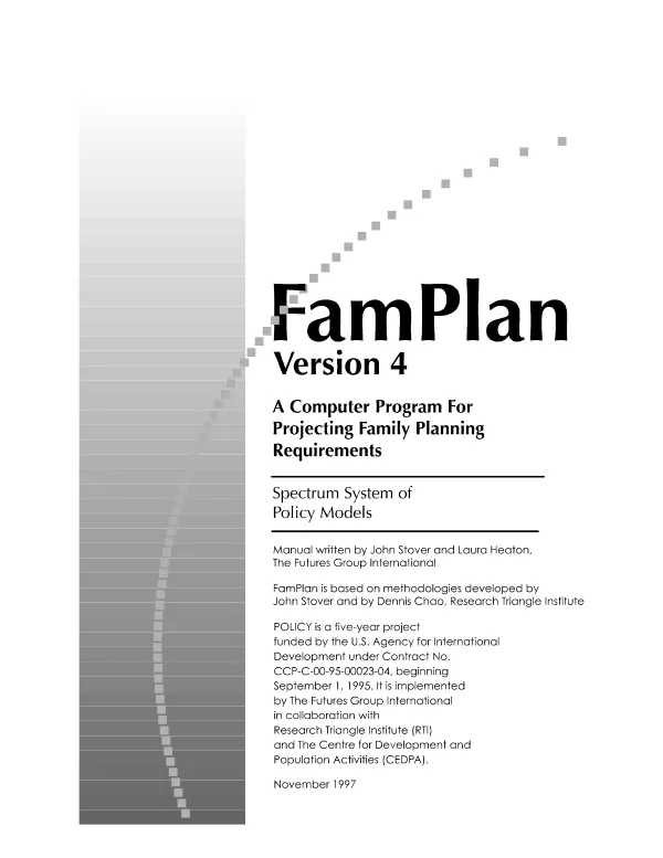 FamPlan [family planning] version 4 : a computer program for projecting family planning requirements [computer program manual]