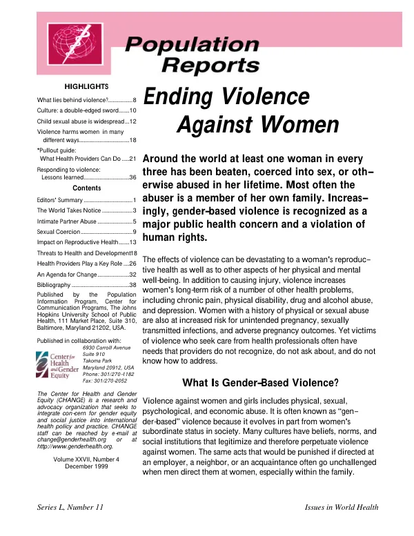 Ending violence against women