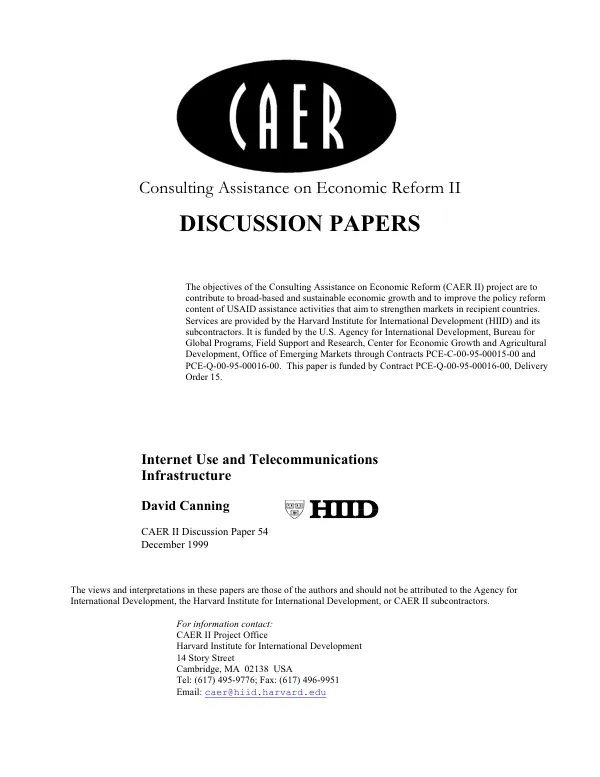 Internet use and telecommunications infrastructure