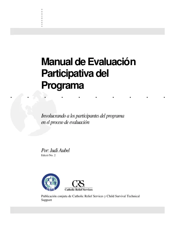 Manuel de evaluacion participativa del programa : involucrando a los participantes del programa en el proceso de evaluacion