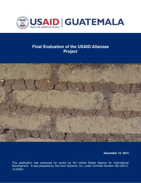 Final evaluation of the USAID/alianzas project