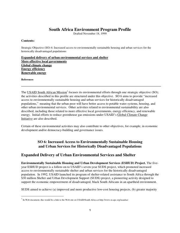 South Africa environment program profile