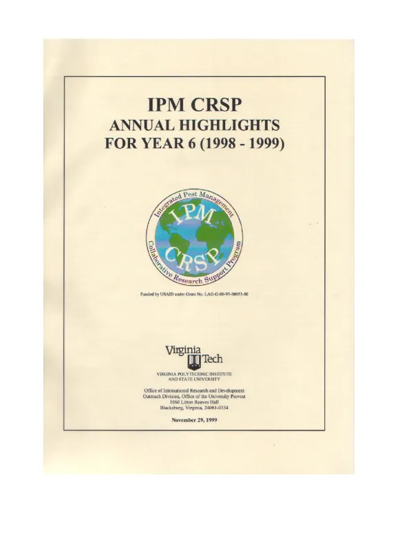 IPM CRSP annual highlights for year 6 (1998-1999)