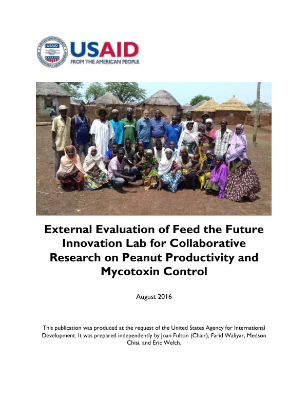 External evaluation of Feed the Future innovation lab for collaborative research on peanut productivity and mycotoxin control