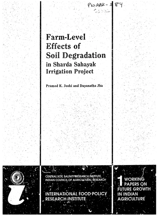 Farm-level effects of soil degradation in Sharda Sahayak irrigation project