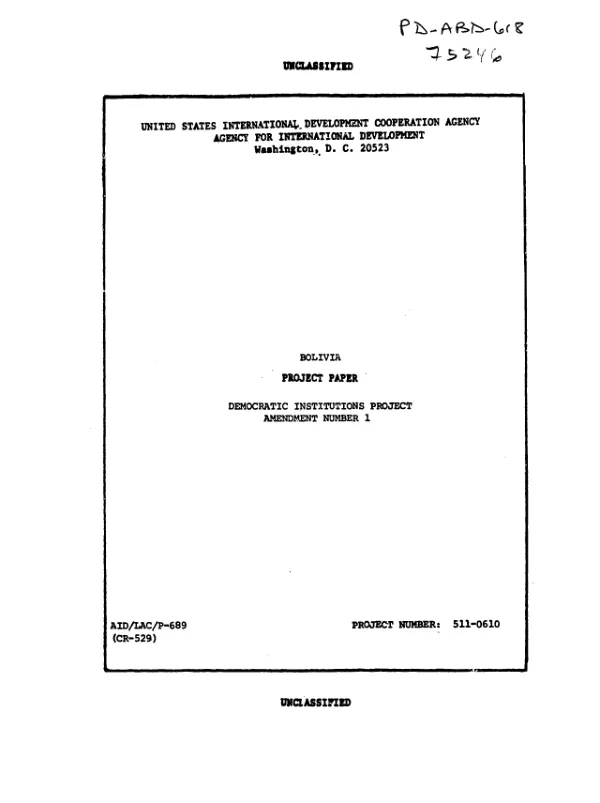 Democratic institutions : amendment no. 1