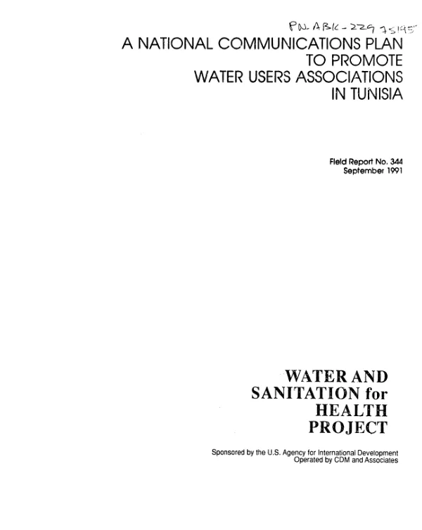 National communications plan to promote water users associations in Tunisia